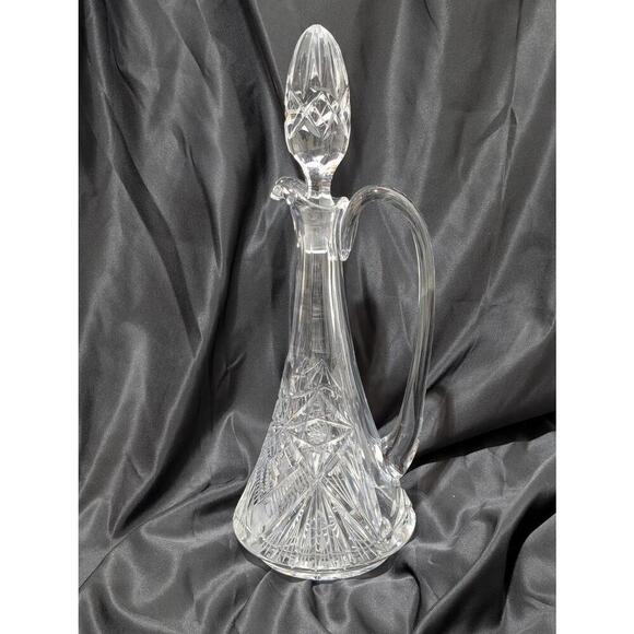 Other - Cut Lead Crystal Glass Decanter with Stopper Excellent Condition 16.5" Tall